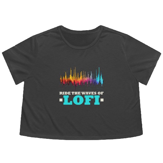 Lofi Music Lover Low Fidelity Japanese Aesthetic Flowy Cropped Tees