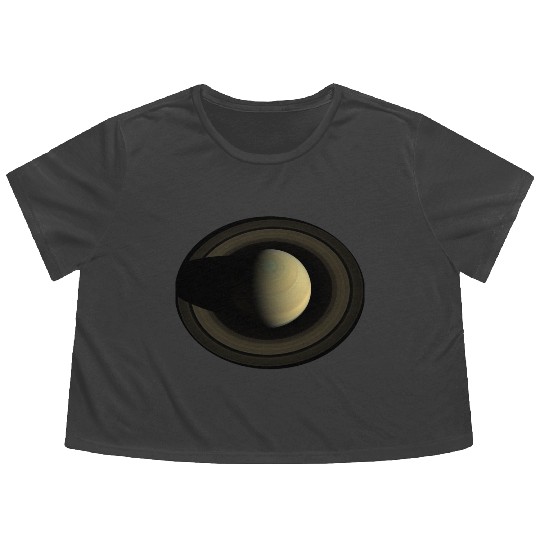 Saturn The Jewel of the Solar System Flowy Cropped Tees