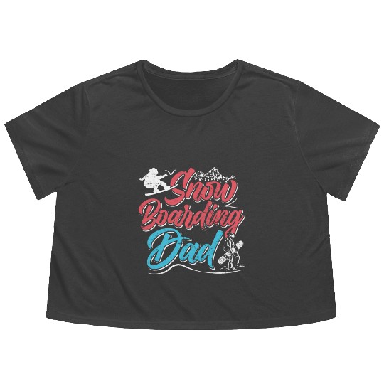 Snowboarding Dad Snowboard Daddy Freestyler Flowy Cropped Tees