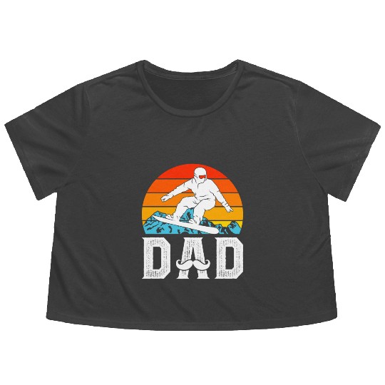 Snowboarding Dad Snowboard Daddy Freestyler Flowy Cropped Tees