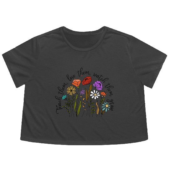 Kindergarten Teacher Flowy Cropped Tees