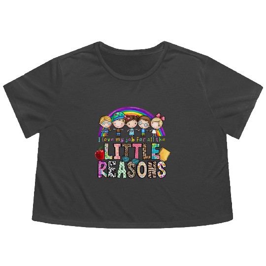 I Love My Job for All the Little Reasons Flowy Cropped Tees