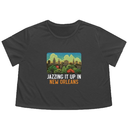 New Orleans Louisiana USA America United States Flowy Cropped Tees