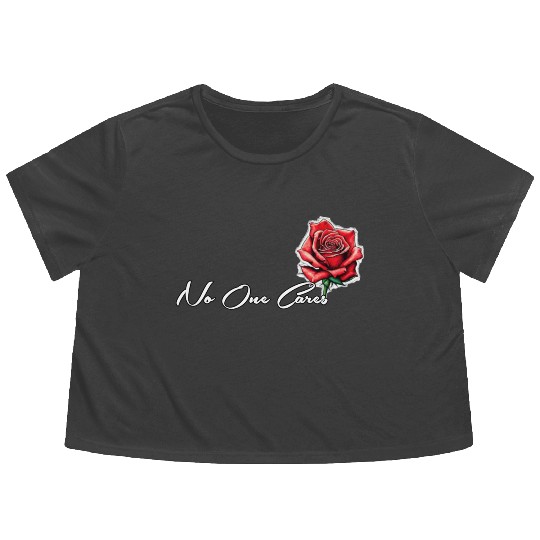 No One Cares Merch Flowy Cropped Tees