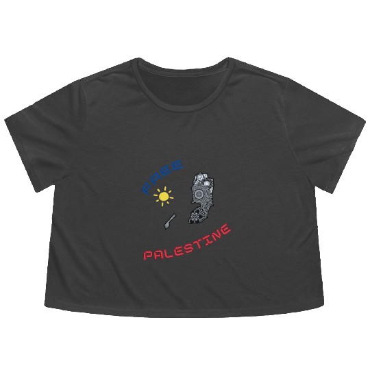 FREE PALESTINE, FREE GAZA PALESTINE. Flowy Cropped Tees