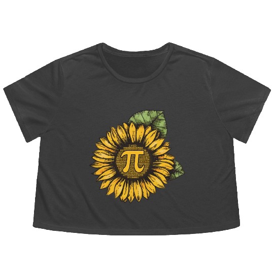 Sunflower Pi Day Costume Gift Flowy Cropped Tees