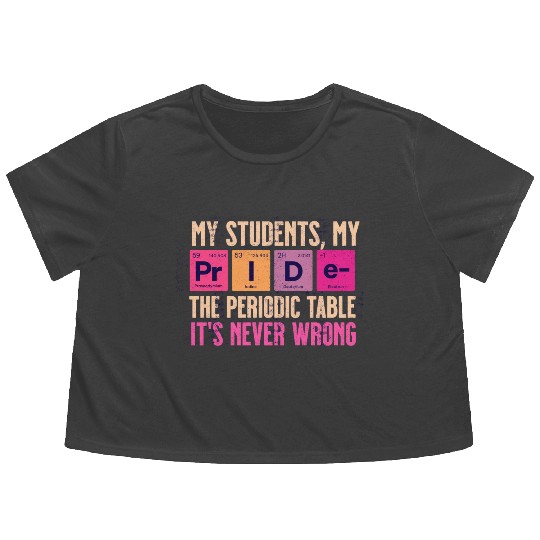 Teacher Motivation Periodic Table Flowy Cropped Tees