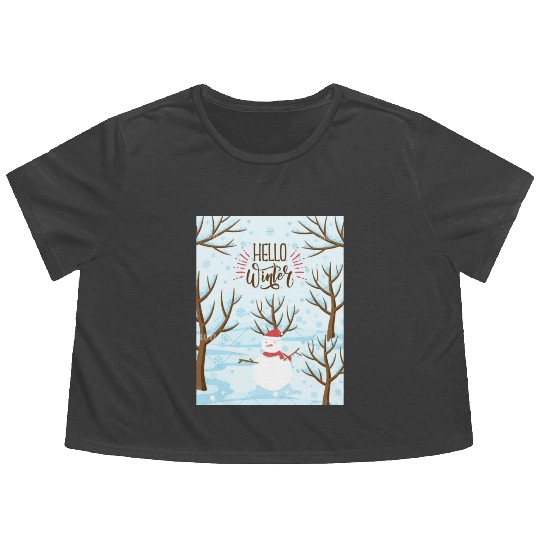 Hello Winter Wonderland Flowy Cropped Tees