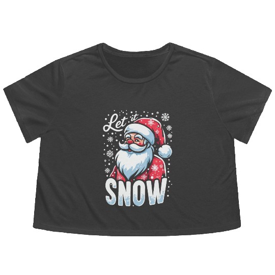 Let It Snow Flowy Cropped Tees
