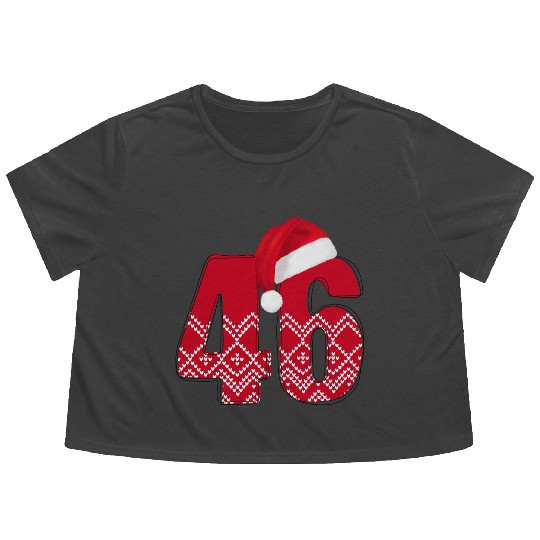 46 Birthday Gifts - Xmas Number Forty Six Flowy Cropped Tees