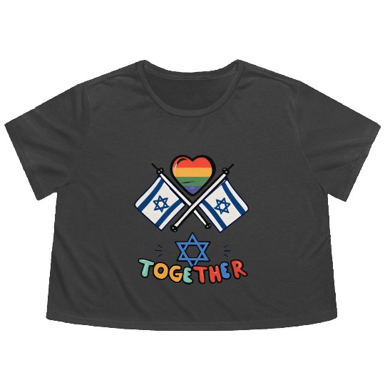 LGBTQ community STANDS WITH ISRAEL Flowy Cropped Tees
