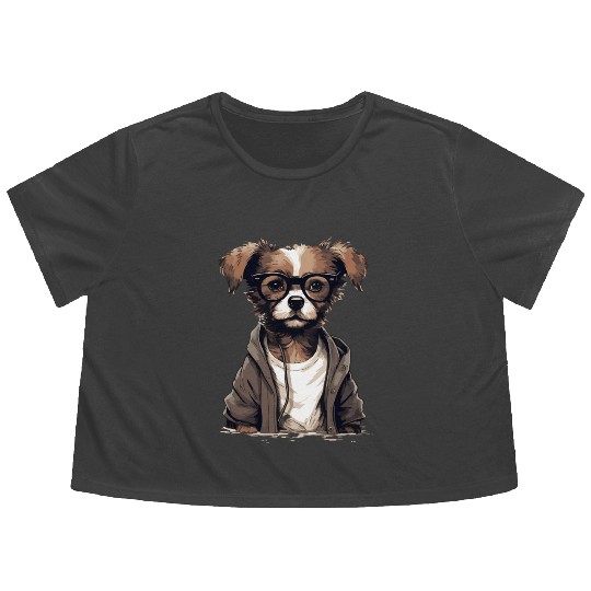 Chihuahua in Street Wear Flowy Cropped Tees