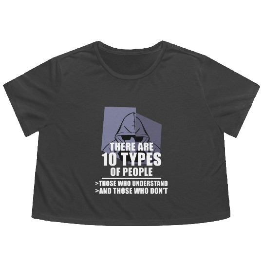 Funny Binary Code Saying Computer Science Programm Flowy Cropped Tees