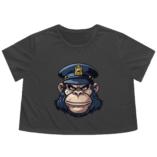 Monkey policeman Flowy Cropped Tees