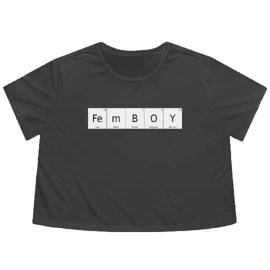 Periodic Table Chemical Element Femboy Bigender Si Flowy Cropped Tees