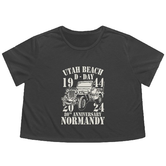 Utah Beach D Day 1944 2024 80 Anniversary Normandy Flowy Cropped Tees