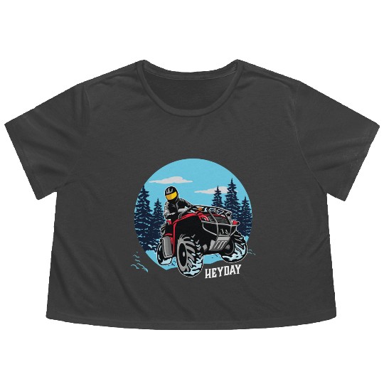 ATV/Quad "Winter Riding" style logo. By "Hey Day" Flowy Cropped Tees