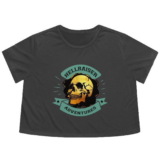 Gilded Skull Hellraiser Adventure Flowy Cropped Tees