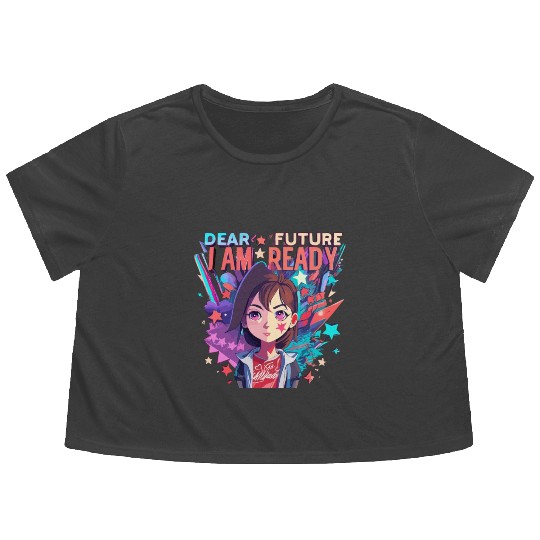 Nye Dear Future I Am Ready Cheers To A New Year Flowy Cropped Tees