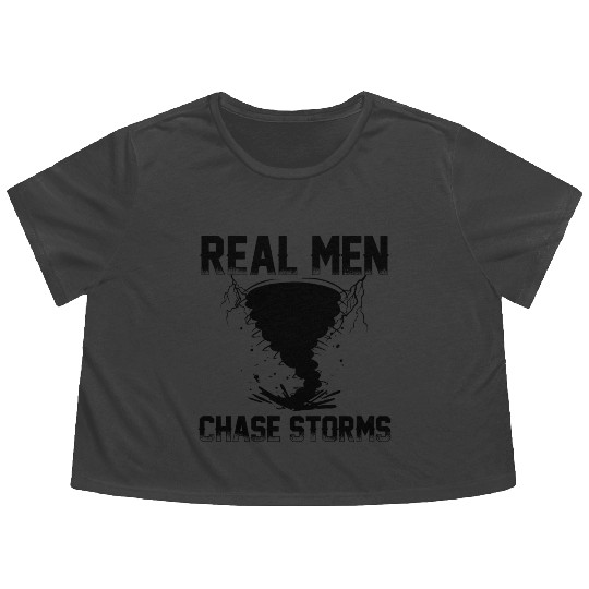Storm Chaser Gifts | Severe Weather Storm Hunter Flowy Cropped Tees