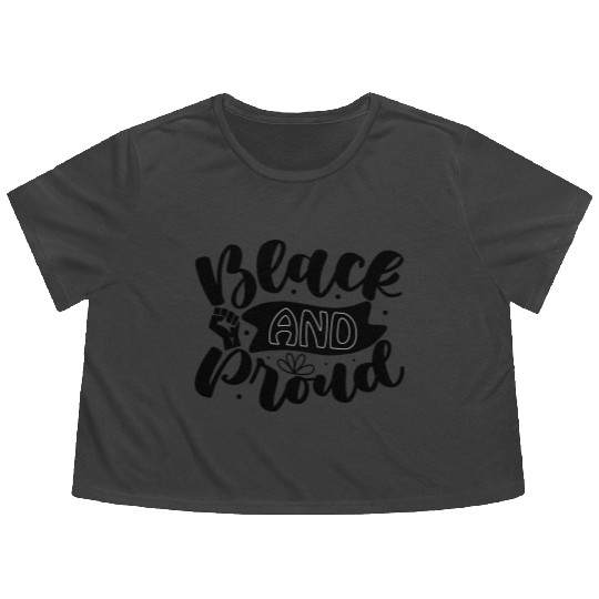 black and proud Flowy Cropped Tees