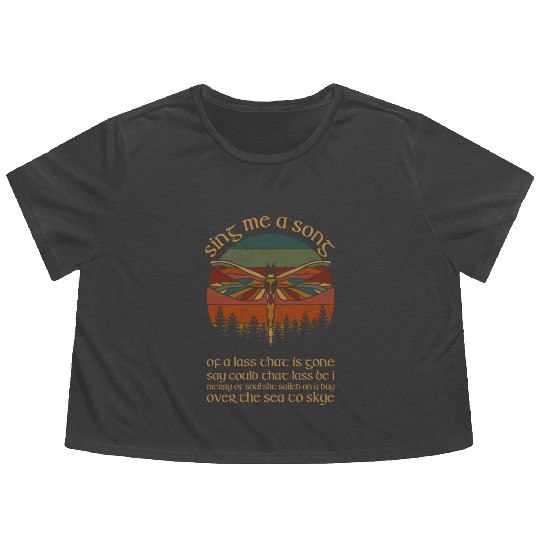 Outlander Theme Sing Me A Song Trees Dragonfly Flowy Cropped Tees