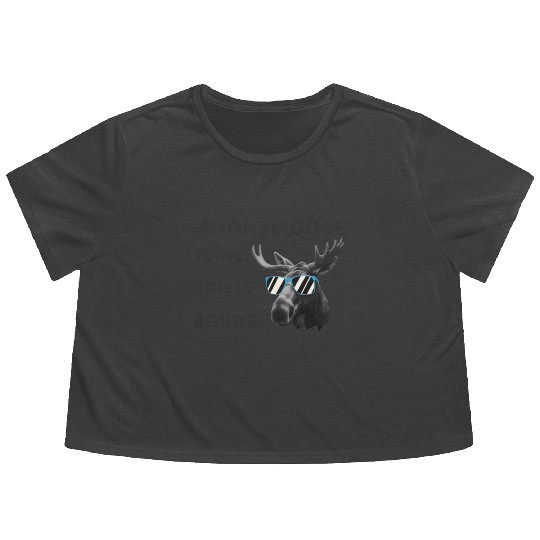 Anonymoose Is My Sprit Animal Cool Moose Flowy Cropped Tees