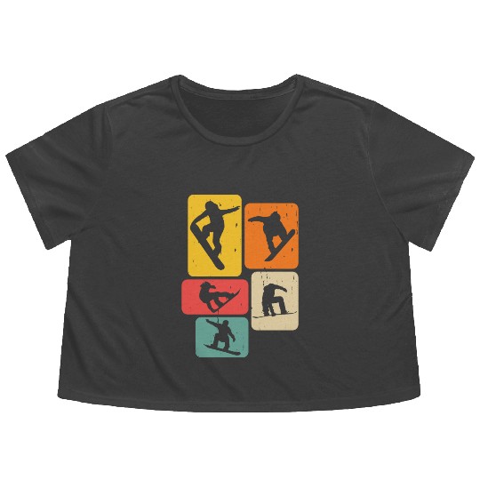 Snowboarding Gift For Snowboarders Flowy Cropped Tees