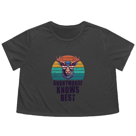 Anonymoose Knows Best Cool Moose Flowy Cropped Tees