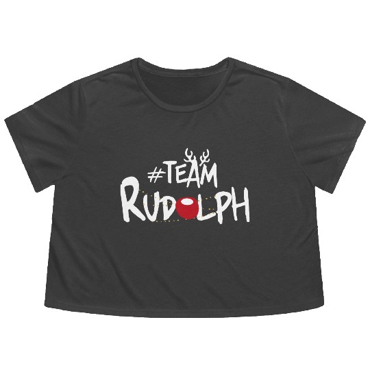 Team Rudolph Funny Christmas Reindeer Lover Meme Flowy Cropped Tees