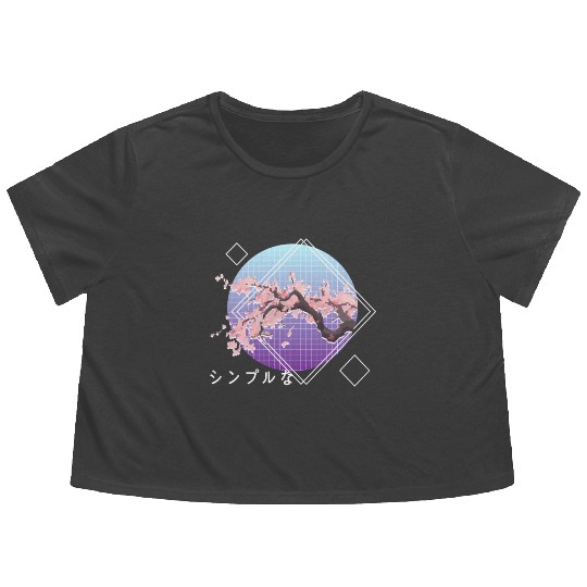 Lofi Aesthetic Sakura Cherry Blossom Tree Japanese Flowy Cropped Tees