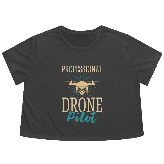 Professional Drone Pilot Flowy Cropped Tees
