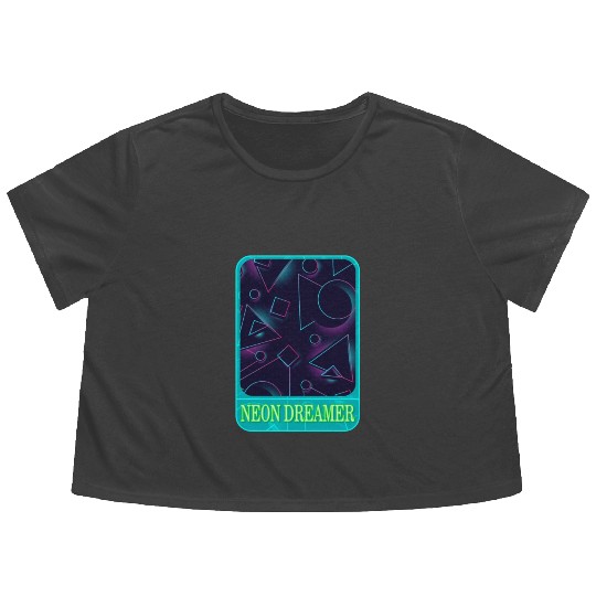 Geometric Flowy Cropped Tees, Neon Dreamer Flowy Cropped Tees, Gift For Math