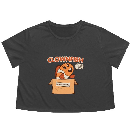 Clownfish Clown Of Sea Funny Fish Cute Coral Reef Flowy Cropped Tees