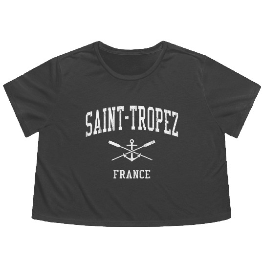 Saint-Tropez Crossed Oars Boat Anchor Sports Flowy Cropped Tees