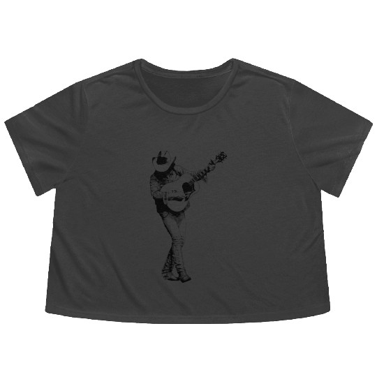 Dwight Yoakam Playing Guitar Flowy Cropped Tees