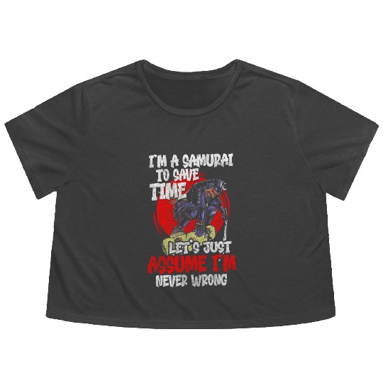 Fighter Martial Arts Fighter Katana Flowy Cropped Tees