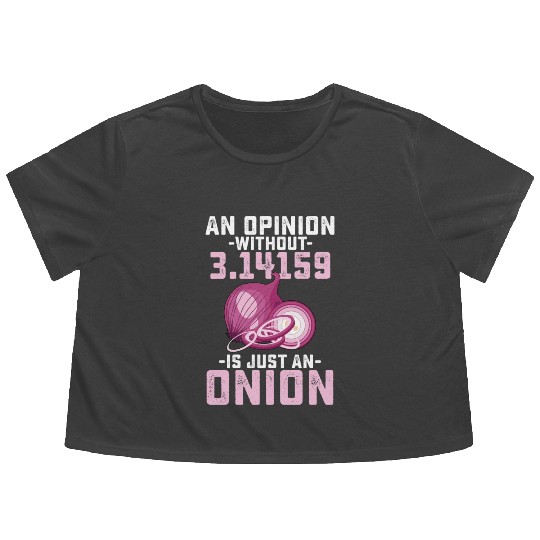 An Opinion Without Pi Is Just An Onion Math Funny Flowy Cropped Tees