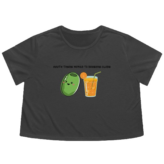 Olive Juice (I love you) Flowy Cropped Tees