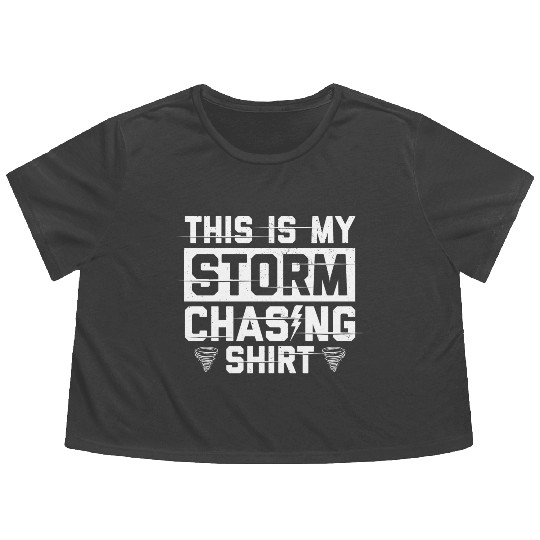 Storm Spotter | Storm Chaser Storm Warnings Gift Flowy Cropped Tees