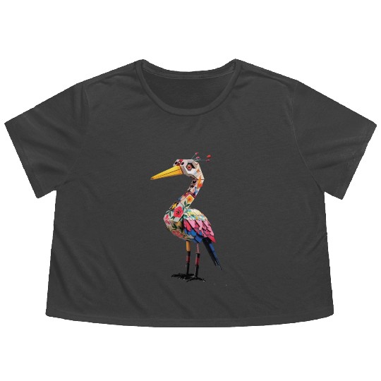 Japan Crane Pirate Buzzy Dice Streetwear Flowy Cropped Tees