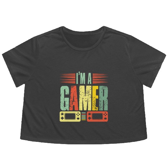 Im a gamer Flowy Cropped Tees