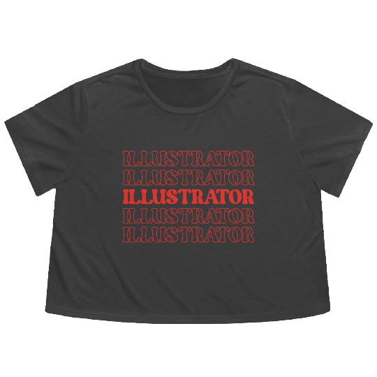 Illustrator Artist Graphic Designer Image Creator Flowy Cropped Tees