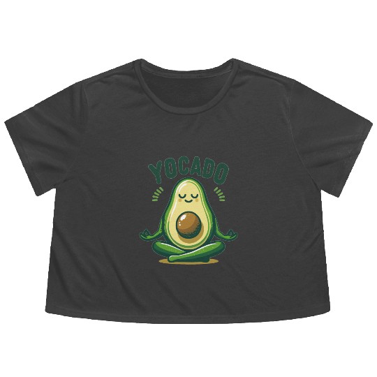 Yocado Peaceful Avocado Flowy Cropped Tees