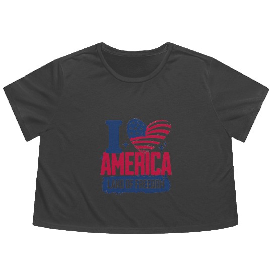 america freedom Flowy Cropped Tees