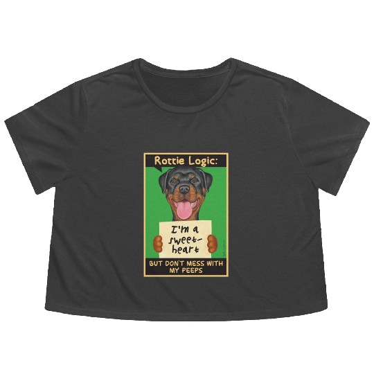 Rottweiler Logic Flowy Cropped Tees