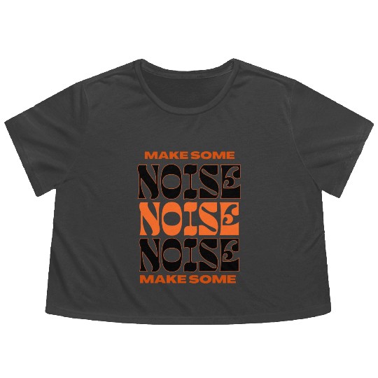 Orange Black Typography Flowy Cropped Tees