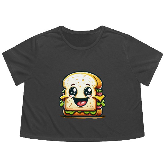 Laughing Sandwich – Lunchtime laughter Flowy Cropped Tees