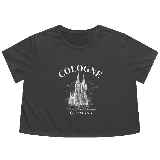 Cologne Germany retro Flowy Cropped Tees
