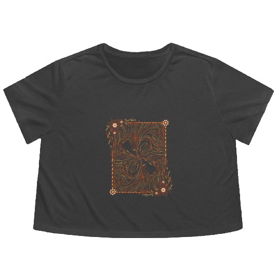 Gemini Steampunk Symmetry Flowy Cropped Tees